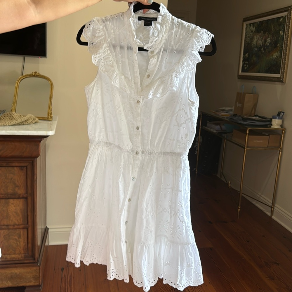 French connection size small white eyelet dress